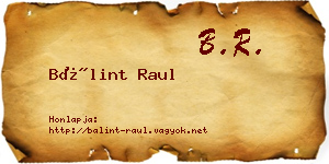 Bálint Raul névjegykártya
