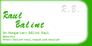 raul balint business card